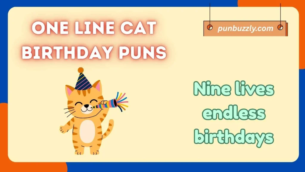 One Line Cat Birthday Puns